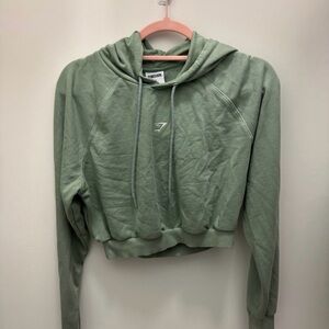 Gymshark Sage Green Women's Cropped Hoodie